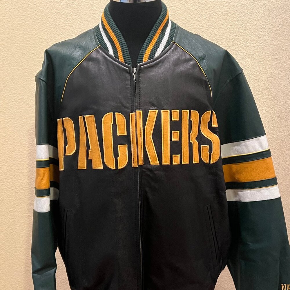 Green Bay Packers G-III Mens 2XL NFL Leather Bomber Jacket